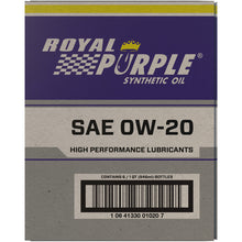 Load image into Gallery viewer, Royal Purple Premium Synthetic High Performance Multi-Grade 0W-20 Motor Oil - 1 Quart Royal Purple