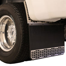 Load image into Gallery viewer, Putco 10-18 Ram HD Dually - (Fits Rear) - Set of 2 Mud Skins - Brushed SS w/ Hex Shield Mud Flaps Putco