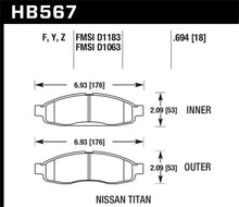 Load image into Gallery viewer, Hawk 04-06 infiniti QX56 / 05-06 Armada / 04 Pathfinder / 04-07 Titan LTS Street Front Brake Pads Brake Pads - OE Hawk Performance
