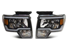 Load image into Gallery viewer, Raxiom 09-14 Ford F-150 Axial Series Headlight w/ SEQL LED Bar- Blk Housing (Clear Lens) Light Bars & Cubes Raxiom