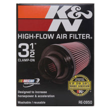 Load image into Gallery viewer, K&N Universal Rubber Filter 3 1/2inch ID FLG / 6inch Base / 4-5/8inch Top / 6inch Height