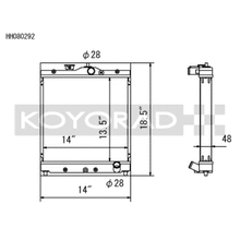 Load image into Gallery viewer, Koyo 92-00 Honda Civic Si/Del Sol (MT / w/ 28mm Hoses) Radiator