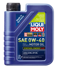 Load image into Gallery viewer, LIQUI MOLY 1L Synthoil Energy A40 Motor Oil SAE 0W40 - Comes in a Case of 6 Units | 2049