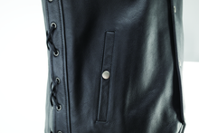 Load image into Gallery viewer, Kuryakyn Leather By River Road Old Skool Leather Vest Black - Large Vests Kuryakyn