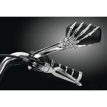 Load image into Gallery viewer, Kuryakyn Misc Powersports Kuryakyn Skeleton Hand Mirrors Chrome/Black