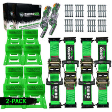 Load image into Gallery viewer, Rhino USA Cargo Tie-Downs Rhino USA Utv Wheel Chock Tie-Down Kit (4-Wheel Kit) (Green)