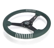 Load image into Gallery viewer, NRG Steering Wheel 1.5in Dish 350mm Black Perforated Leather - Emerald Stitching - Reinforced Spoke | RST-037MB-B-20