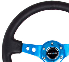 Load image into Gallery viewer, NRG Reinforced Steering Wheel (350mm/3in. Deep) White Leather w/Blk Spoke/Round Holes/White Stripes | RST-006BK-WT-B