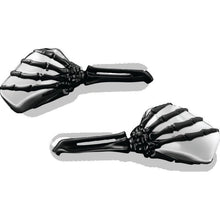 Load image into Gallery viewer, Kuryakyn Skeleton Hand Mirrors Black/Chrome Kuryakyn