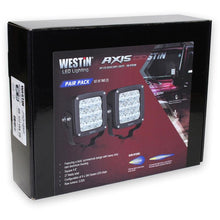 Load image into Gallery viewer, Westin Axis LED Auxiliary Light 4.5 inch x 4.5 inch Square Spot w/3W Osram (Set of 2) - Black Westin