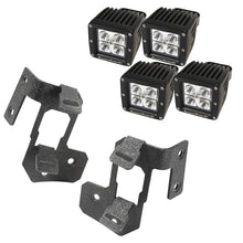 Load image into Gallery viewer, Rugged Ridge 07-18 Jeep Wrangler JK Textured Black Square A-Pillar LED Light Mount Kit Rugged Ridge