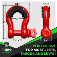 Load image into Gallery viewer, Rhino USA Shackle Kits Rhino USA 3/4In D-Ring Shackle Set, Pack Of 2 (Black)