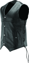 Load image into Gallery viewer, Kuryakyn Leather By River Road Old Skool Leather Vest Black - Large Vests Kuryakyn