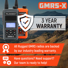 Load image into Gallery viewer, Rugged Radios Waterproof GMRS Handheld Radio with NOAA Alerts - FM Radio - Safety Orange | GMR5-X-ORN