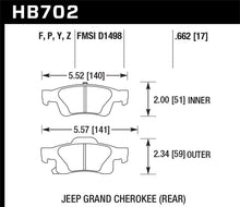 Load image into Gallery viewer, Hawk 11-12 Dodge Durango / 11-12 Jeep Grand Cherokee HPS 5.0 Rear Street Brake Pads Brake Pads - Performance Hawk Performance