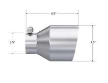 Load image into Gallery viewer, MBRP Universal Stainless Steel Tip 2.5in ID / 4.5in OD Out / 6.5in Length Angle Cut Single Wall MBRP