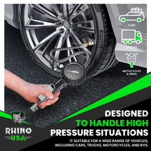 Load image into Gallery viewer, Rhino USA 100 Psi Analog Tire Inflator Gauge Gauges Rhino USA