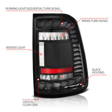 Load image into Gallery viewer, ANZO Tail Lights ANZO 19-24 RAM 1500 (Factory LED Models ONLY) Full LED Tail Lights SeqSig Black - Pair