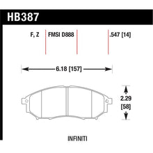 Load image into Gallery viewer, Hawk 06-09 350z/ 05-08 G35 w/o Brembo Performance Ceramic Street Front Brake Pads
