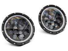 Load image into Gallery viewer, Raxiom 07-18 Jeep Wrangler JK Axial Spider LED Headlights w/Angel Eye Halo- Blk Housing (Clear Lens) Headlights Raxiom