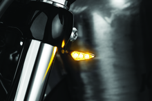 Load image into Gallery viewer, Kuryakyn Rhombus S Single Fuction Front Left Clear Lens Amber Satin Black Misc Powersports Kuryakyn