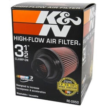 Load image into Gallery viewer, K&N Universal Rubber Filter 3 1/2inch ID FLG / 6inch Base / 4-5/8inch Top / 6inch Height
