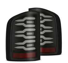 Load image into Gallery viewer, AlphaRex 07-14 Chevrolet Silverado 1500/2500HD/3500HD Luxx-Series LED Tail Lights Blk w/Smoked Lens AlphaRex