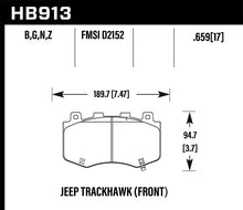 Load image into Gallery viewer, Hawk 18-19 Jeep Grand Cherokee Trackhawk HPS 5.0 Front Brake Pads Brake Pads - Performance Hawk Performance
