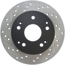 Load image into Gallery viewer, Stoptech Brake Rotors - Slot & Drilled StopTech 02-06 Acura RSX Incl. Type S / 97-01 Integra Type R Slotted & Drilled Right Rear Rotor