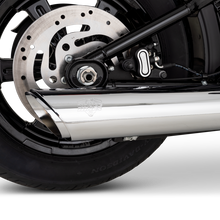 Load image into Gallery viewer, Vance & Hines 2025+ HD Softail Twin Slash 4in Round Chrome Slip-On Exhaust
