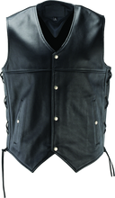 Load image into Gallery viewer, Kuryakyn Leather By River Road Old Skool Leather Vest Black - Large Vests Kuryakyn