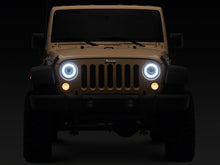 Load image into Gallery viewer, Raxiom 07-08 Jeep Wrangler JK Hi Output LED Headlights/Angel Eye DRL- Black Housing- Clear Lens | J211420