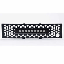 Load image into Gallery viewer, Putco 11-14 Ford F-150 EcoBoost SS Black Punch Bumper Grille Insert w/ 10in Luminix Light Bar Grilles Putco