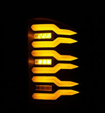 Load image into Gallery viewer, AlphaRex 07-14 Chevrolet Silverado 1500/2500HD/3500HD Luxx-Series LED Tail Lights Blk w/Smoked Lens AlphaRex