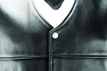 Load image into Gallery viewer, Kuryakyn Leather By River Road Old Skool Leather Vest Black - Large Vests Kuryakyn