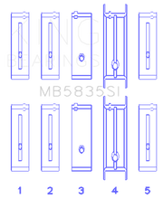 Load image into Gallery viewer, King Engine Bearings ChevrolET 121Ci/Ln2 134Ci Housing Bore +.002 (Size +0.75mm) Main Bearing Set King Engine Bearings