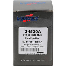 Load image into Gallery viewer, Vertex Pistons Uncategorized Vertex Piston 04-11 KTM 105 SX 105cc Cast Race Evolution Stroker Piston Kit 112cc 15mm
