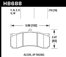 Load image into Gallery viewer, Hawk AP Racing/Alcon Performance Ceramic Racing Front Brake Pads w/0.710in Thickness Brake Pads - Performance Hawk Performance