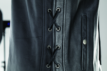 Load image into Gallery viewer, Kuryakyn Leather By River Road Old Skool Leather Vest Black - Large Vests Kuryakyn