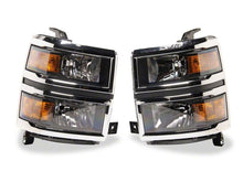 Load image into Gallery viewer, Raxiom 14-15 Chevrolet Silverado 1500 OE Style Headlights/ Chrome Trim- Black - Clear Lens | S169259