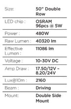 Load image into Gallery viewer, Go Rhino Universal Blackout Combo Series 50in Double Row LED Light Bar w/ Amber Lighting - Black Bed Racks Go Rhino