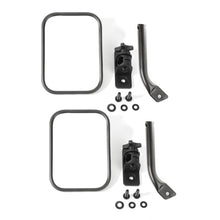 Load image into Gallery viewer, Rugged Ridge 97-18 Jeep Wrangler Textured Black Rectangular Stubby Trail Mirror Kit Rugged Ridge