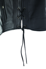 Load image into Gallery viewer, Kuryakyn Leather By River Road Old Skool Leather Vest Black - Large Vests Kuryakyn