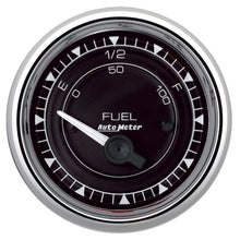Load image into Gallery viewer, AutoMeter Chrono 2-1/16in 0E 240E-33F Ohm Electric Fuel Level Gauge - Chrome | 9716