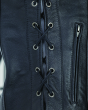 Load image into Gallery viewer, Kuryakyn Leather By River Road Sapphire Leather Vest Black Womens - Small Vests Kuryakyn