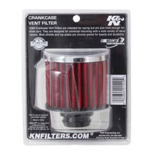 Load image into Gallery viewer, K&N Rubber Base Chrome Top Push-In Crankcase Vent Filter 3in OD x 2-1/2in H.