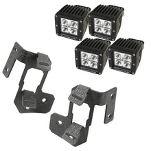 Load image into Gallery viewer, Rugged Ridge 07-18 Jeep Wrangler JK Textured Black Square A-Pillar LED Light Mount Kit Rugged Ridge