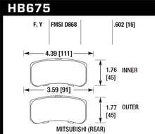 Load image into Gallery viewer, Hawk 09+ Mitsubishi Lancer Ralliart / 08+ Lancer GTS LTS Rear Brake Pads Brake Pads - OE Hawk Performance