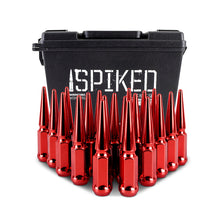Load image into Gallery viewer, Mishimoto Steel Spiked Lug Nuts M12x1.5 20pc Set - Red Lug Nuts Mishimoto