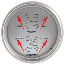 Load image into Gallery viewer, Autometer Marine Silver 5in Ultra-Lite 100 PSI | 200705-33